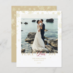 Lámina Cheap Newlyweds First Christmas Snowflakes Photo