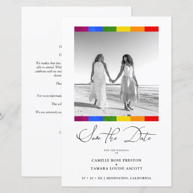 Lámina Cheap Pride Rainbow Flag Lesbian Gay Wedding  (Anverso / Reverso)