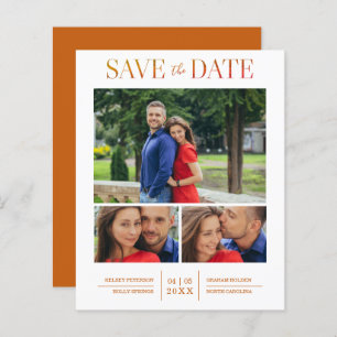 Lámina Cheap Simple Elegant Modern 3 Photos Wedding