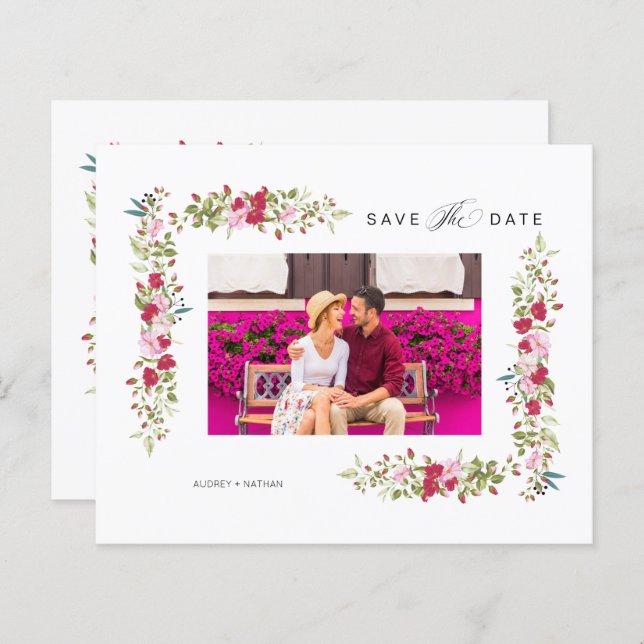 Lámina Cheap Whimsical Typography Pink Red Shades Flowers (Anverso / Reverso)