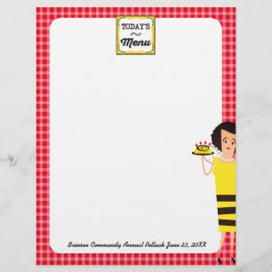 Lámina Chef de ama de casa retro abeja estilo casa de car