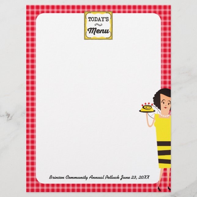Lámina Chef de ama de casa retro abeja estilo casa de car (Anverso)
