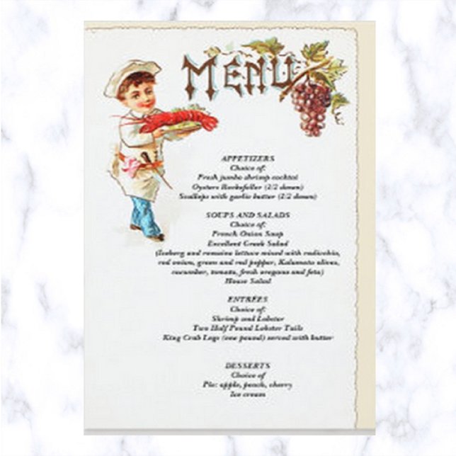 Lámina Chef de época editable con bogavante (Subido por el creador)