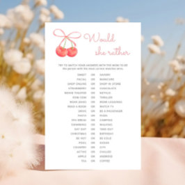 Lámina Cherry Pink Ribbon Baby Shower Prefiere