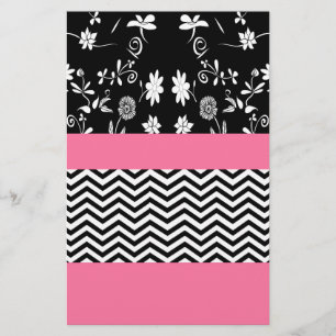 Lámina chevron floral rosa