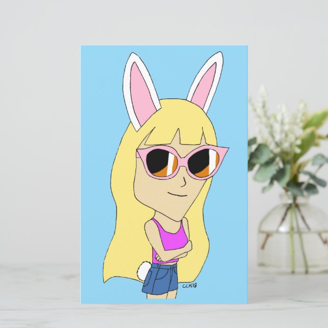 Lámina chibi bunnygirl (Anverso de pie)