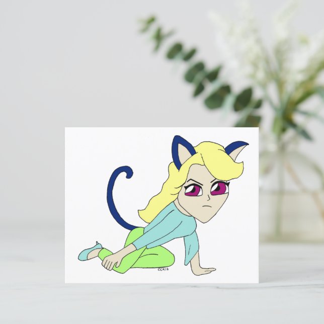 Lámina chibi catgirl (Anverso de pie)