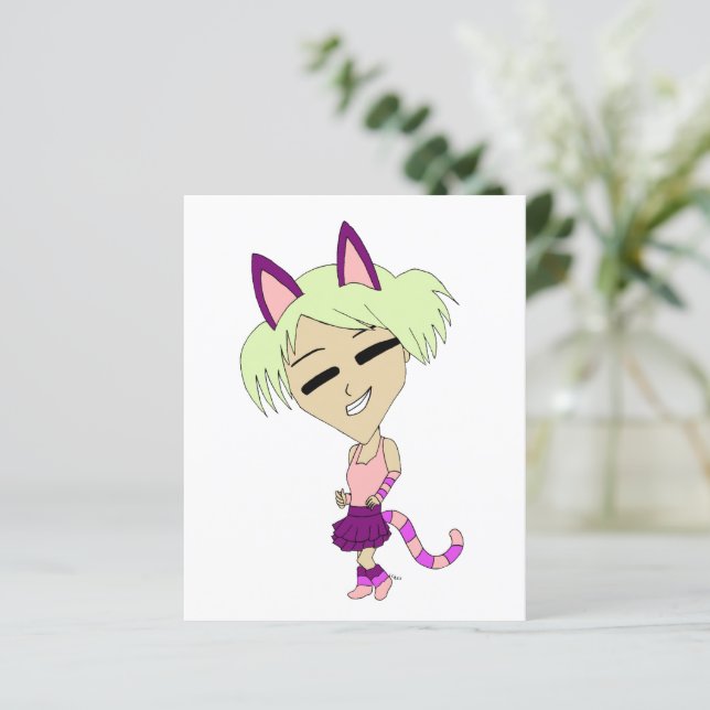 Lámina chibi catgirl (Anverso de pie)