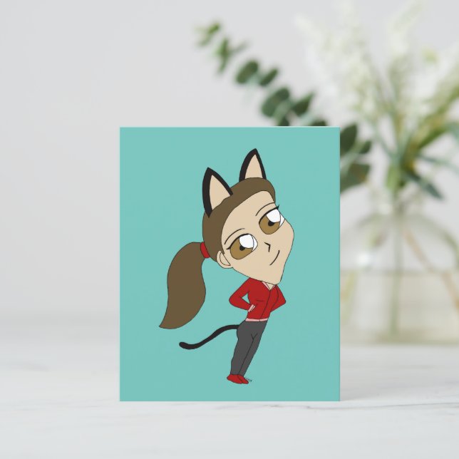 Lámina chibi catgirl (Anverso de pie)