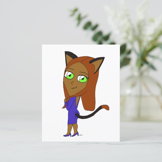 Lámina chibi catgirl (Anverso de pie)