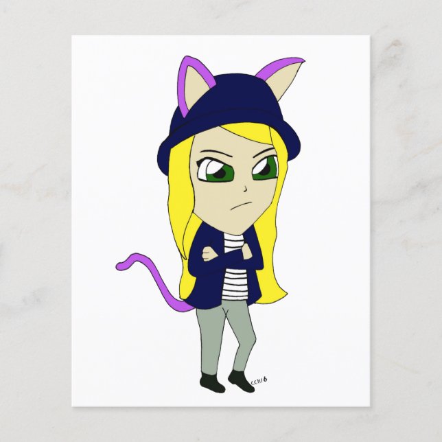 Lámina chibi catgirl (Anverso)
