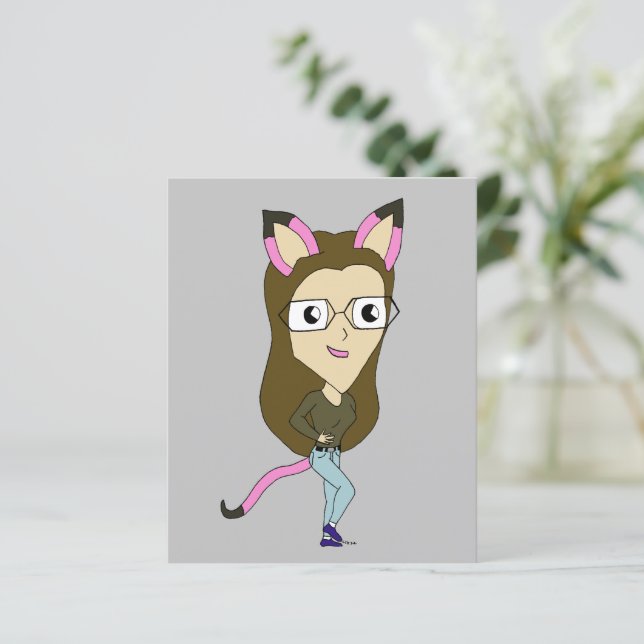 Lámina chibi catgirl (Anverso de pie)