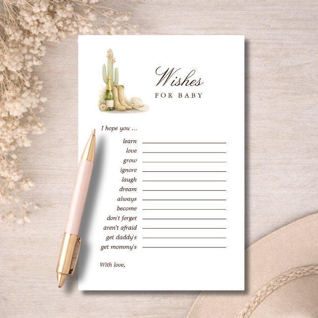 Lámina Chic Baby Shower Games Wishes For Baby Advice Card (Subido por el creador)