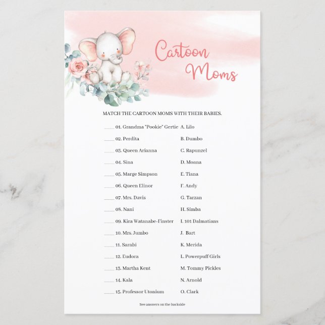 Lámina Chica Baby Elephant Eucalyptus Personalizado (Anverso)