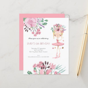 Lámina Chica Ballerina de Presupuesto Invitación de cumpl