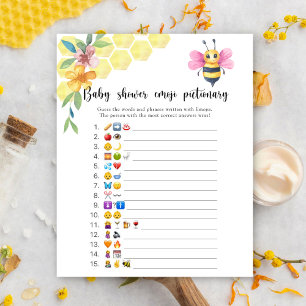 Lámina Chica Bee - juego de emoji para bebés