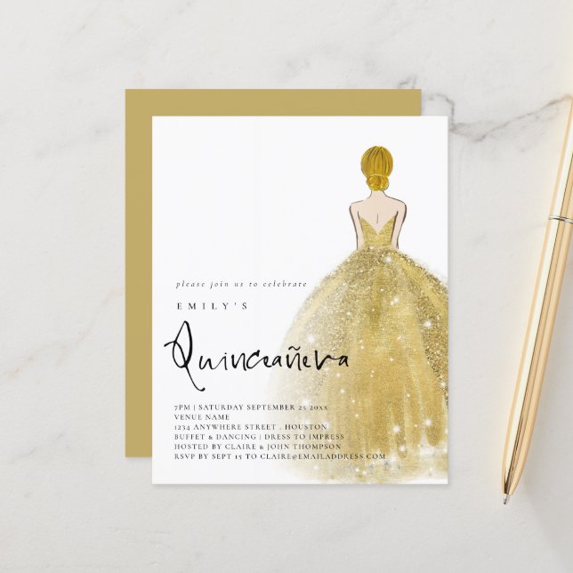 Lámina Chica Blonde Hair QR Quinceañera (Anverso/Reverso In Situ)