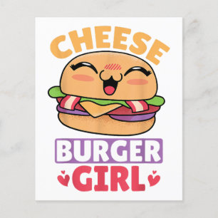 Lámina Chica de Cheeseburger, Mujeres Hamburguesas y Chee