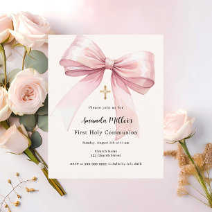 Lámina Chica de crema de arco rosa Primera invitación de 