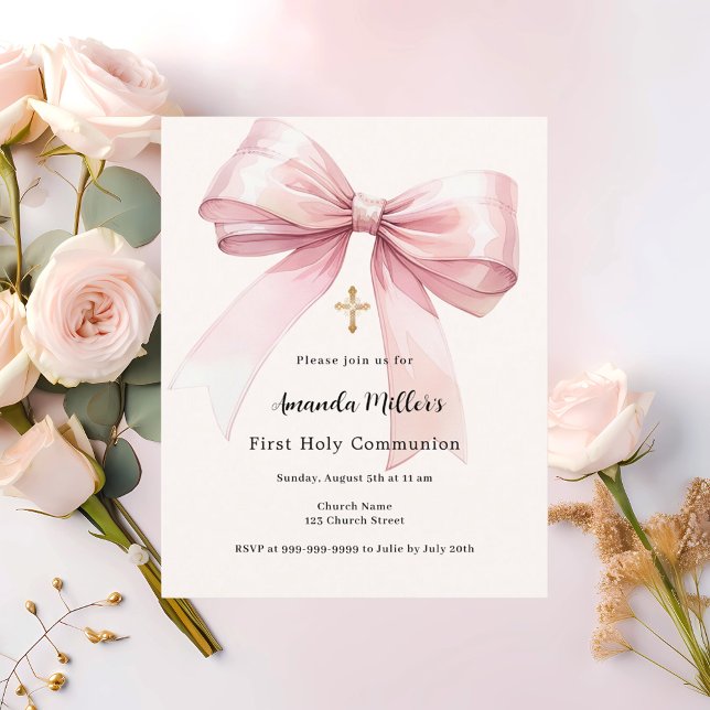 Lámina Chica de crema de arco rosa Primera invitación de  (Subido por el creador)