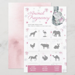 Lámina Chica de embarazo de animales Juego de Baby Shower