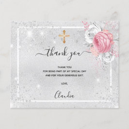 Lámina Chica de fotos rosa plateado del bautismo de presu