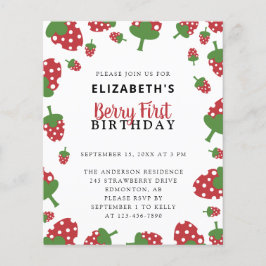 Lámina Chica de Fresa Cuta de Primer Cumpleaños de Budget