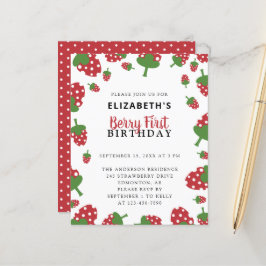 Lámina Chica de Fresa Cuta de Primer Cumpleaños de Budget