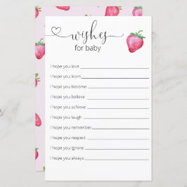 Lámina Chica De Fresas Baby Shower Desea Beber