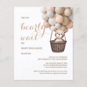 Lámina Chica de globos de Teddy Bearly Wait  Baby Shower