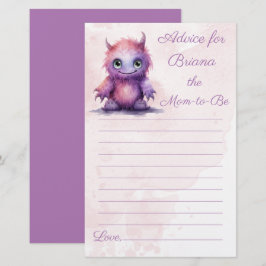 Lámina Chica de Monster de Halloween Consejos de Baby Sho