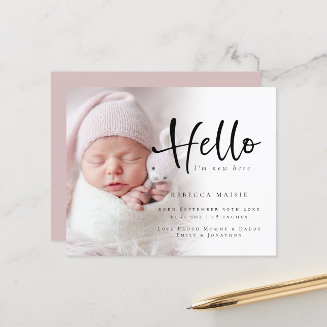 Lámina Chica  de nacimiento rosado (Anverso/Reverso In Situ)