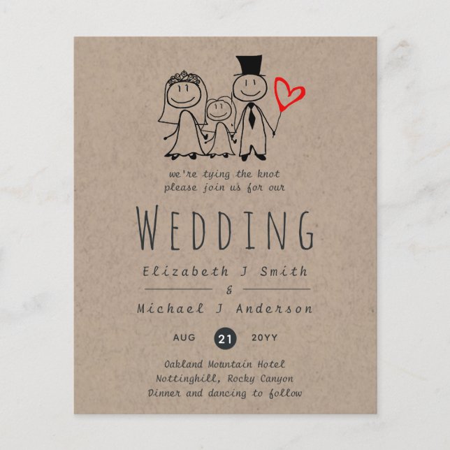 Lámina Chica de novia divertida Groom Invitación a matrim (Anverso)