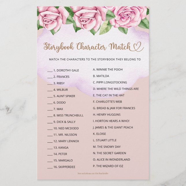 Lámina Chica del oso de juego de caracteres del libro de  (Anverso)