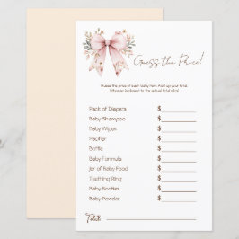 Lámina Chica Floral Rosa Bow Baby Shower Precio Adivación