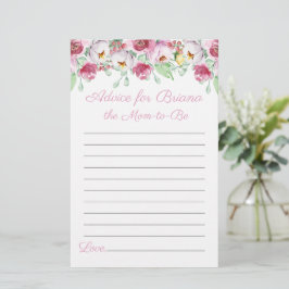 Lámina Chica floral rosa lindo Baby Shower Consejos de ju