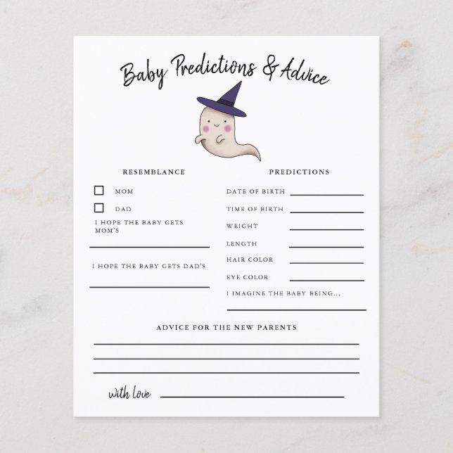 Lámina Chica Ghost Little Boo Predictions & Advance Card (Anverso)