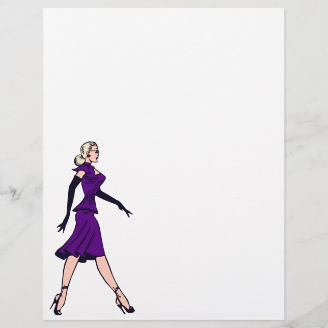 Lámina Chica Glamurosa Vintage, Secretaria Rubia Retro (Anverso)