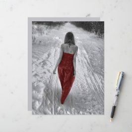 Lámina Chica Gótico Vintage Vestido Rojo Decoración Arte