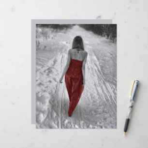 Lámina Chica Gótico Vintage Vestido Rojo Decoración Arte