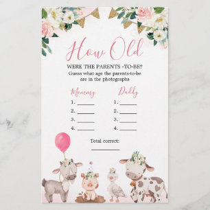 Lámina Chica Granja Rosa Cuán Viejos Son Los Padres