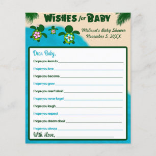 Lámina Chica Honu desea tortuga marina para Baby Shower r