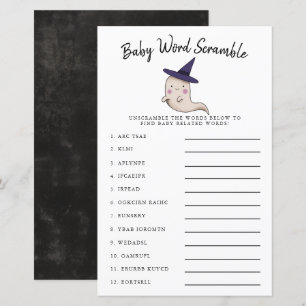 Lámina Chica lindo Ghost Baby Word Scramble Game