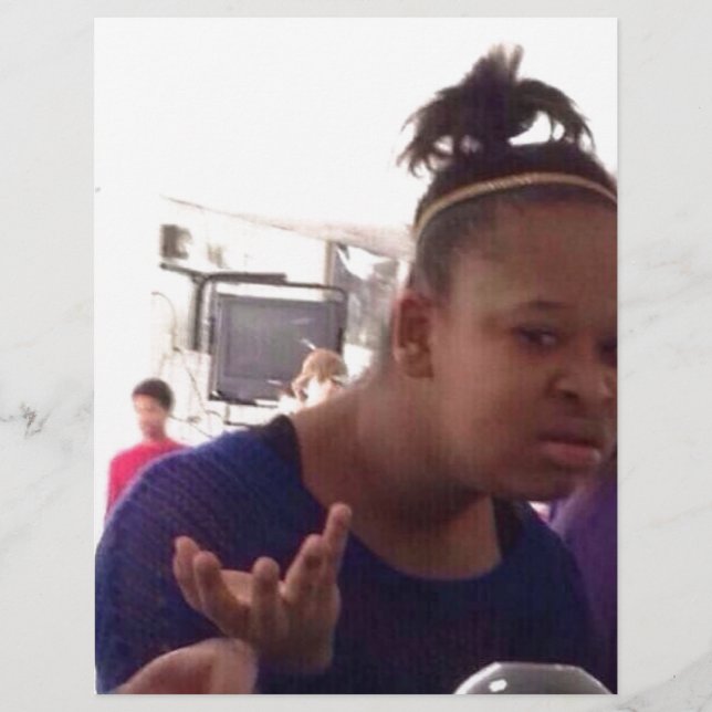 Lámina Chica negro qué meme (Anverso)