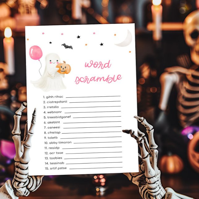 Lámina Chica Pequeño Boo casi se debe al juego de estafa  (A Little Boo Baby Shower Word Scramble Game)