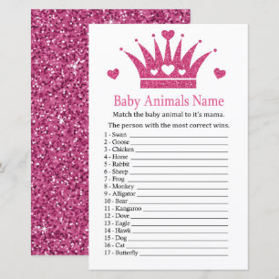 Lámina Chica rosa Crown Baby Animals Nombre Juego