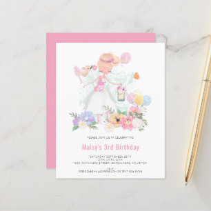 Lámina Chica Rosada Ballerina de Presupuesto Invitación d