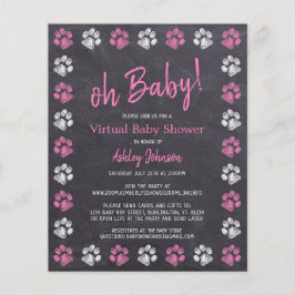 Lámina Chica Rosado de presupuesto Imprimir Baby Shower v