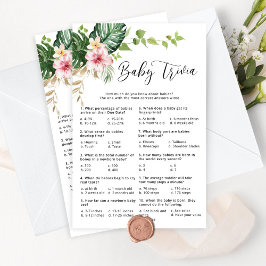 Lámina Chica tropical ducha bebé trivia juego de ducha be