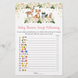 Lámina Chica Woodland Floral Emoji juego de ducha pictóri